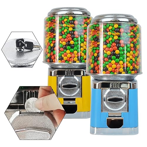 Blue/Yellow Supply Automatic Candy Machine, Toy Vending Machine, Household and Commercial Egg Machine. Empty Machine Without Candy for Shopping Malls, Game Halls, Movie Theaters (Yellow) - Poueer