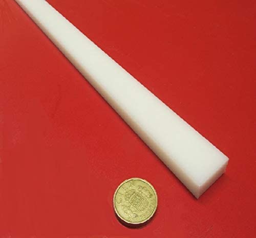 White HDPE (High Density Polyethylene) Rectangular Bar .375' (3/8') x 1.00' (1') x 48' 4 pcs - Poueer