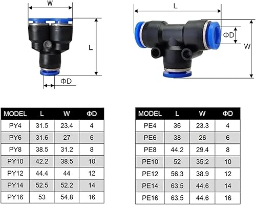 1PCS Pneumatic Fitting Pipe Connector Tube Air Quick Fittings Water Push In Hose Couping 4mm 6mm 8mm 10mm 12mm 14mm PU PY PK(LSA,10mm) - Poueer