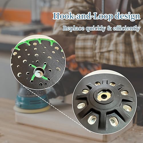 New Update 202458 D150 (6-Inch) Replacement Sanding Pad for Festool ETS 150/5 EQ Sander,Super Soft Pad,48 Holes,Jetstream Sanding Pad,3-Year Warranty - Poueer
