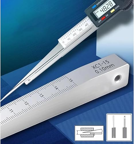 iDili Stainless Steel Digital Wedge Feeler Gauge, Mechanical Feeler Gauge Gap Gauge Detection of Inclined Surfaces(0.2-10mm) - Poueer