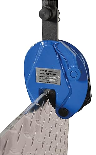 Vestil CPC-10 Steel Vertical Plate Clamp with Chain 4 In. x 1-31/32 In. x 16-7/8 In. 1000 Lb. Capacity Blue - Poueer