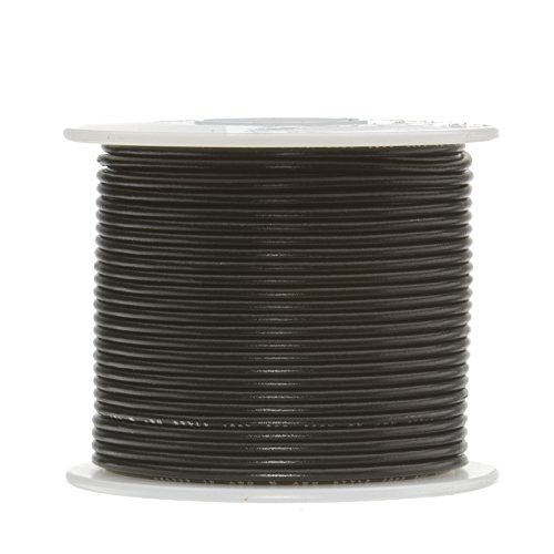 Remington Industries 22UL1007SLDBLA500 22 AWG Gauge Solid Hook Up Wire, 0.0253' Diameter, 300V, UL1007, 500' Length, Black - Poueer