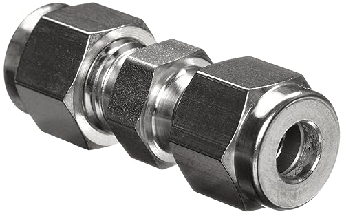 Parker A-Lok 8SC8-316 316 Stainless Steel Compression Tube Fitting, Union, 1/2' Tube OD - Poueer