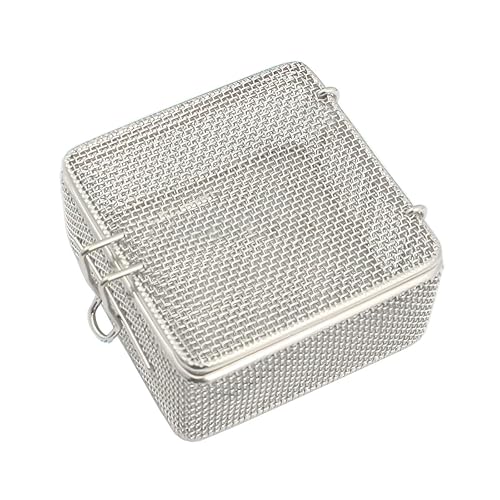 Micro Mesh Tray with Lid, Stainless Steel, 80 mm x 80 mm x 40 mm - Poueer