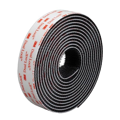 3M Dual Lock Reclosable Fasteners Heavy Duty Industrial Use Black TB3550 1' x 10 ft Mated Strip Indoor/Outdoor Use Great for Metal, Glass, Acrylic, PC, ABS - Poueer