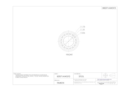 Timken 2585 Tapered Roller Bearing Inner Race Assembly Cone, Steel, Inch, 1.3125' Inner Diameter, 0.998' Cone Width - Poueer