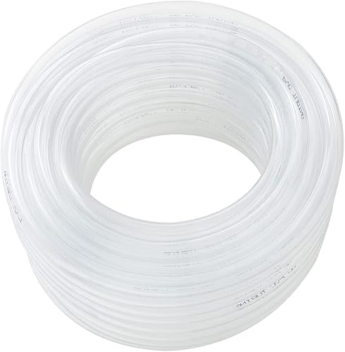 DAVCO 3/4' ID x 50ft Clear Vinyl Tubing, Low Pressure Flexible PVC Tubing, Heavy Duty UV Chemical Resistant Lightweight Plastic Vinyl Hose, BPA Free and Non Toxic - Poueer