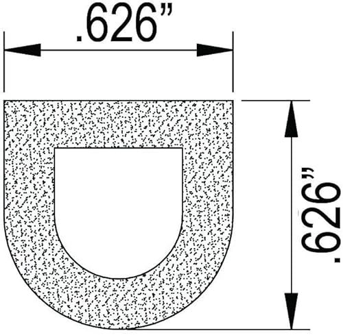 D-Shaped Weather Stripping - Door Seal Neoprene Rubber Seal with Strong Backed Adhesive - Seal for Doors, Windows, Automotive, Trucks, and Trailer RV Door - 20 Feet - .625' x .625' - Poueer