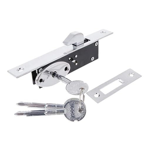 Hook-Latches Durable Aluminum Alloy Sliding Door Hook Lock Cross-Shaped Key Bolt Locks for Framed Glass Door - Poueer
