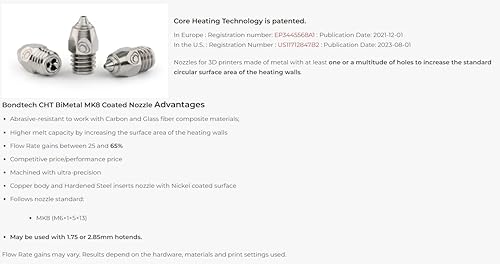 Bondtech CHT BiMetal MK8 Coated Nozzle 1.75mm, 0.4mm (600-A-CHT-MK8-175-40) - Poueer