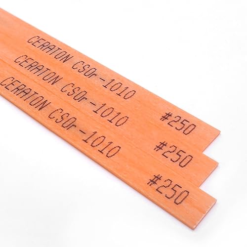 MIRACLE Ceraton Ceramic Fiber Stones – 10-Pack, 3.94' x 0.39' x 0.04' – for Air, Electric, Ultrasonic Tools & Hand Holders – Polishing, Deburring, EDM Removal (#400 Blue) - Poueer