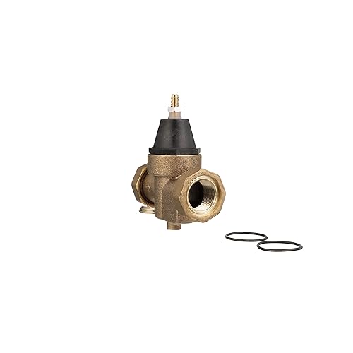 Watts LFN45B Series 3/4' Lead-Free Cast Copper Silicon Alloy Water Pressure Reducing Valve, Double Union Solder Inlet and Outlet, Elastomer Disc, Adjustable Pressure 25 to 75 psi, Maximum 400 psi - Poueer