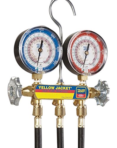 YELLOW JACKET 42044 Heat Pump Manifold with 3 Plus Ii Hoses - Poueer
