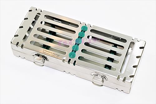 2 Sterilization Cassettes with Double Button Detachable for 5 Instruments German Grade AUTOCLAVABLE CYNAMED - Poueer
