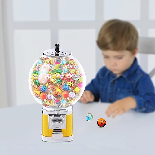 Capsule Vending Machine Candy Machine Dispenser for Business Toy Vending Machine Dispenser Lockable Candy Gumball Dispenser Machine Prize Machine Twister Ball Dispenser (White) - Poueer
