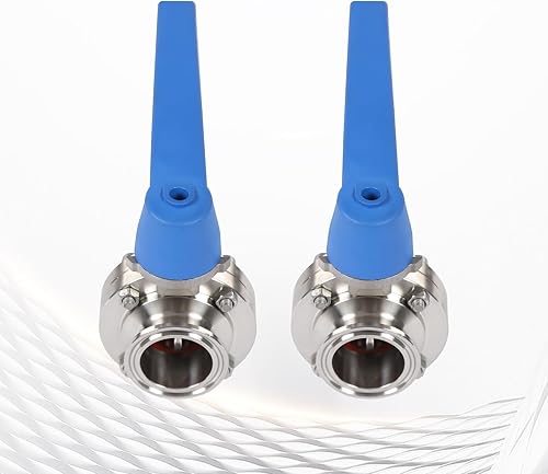 2 Pack 3 Inch Butterfly Valves,Butterfly Valve With Blue Trigger Handle,Stainless Steel 304 Tri Clamp Clover - Poueer