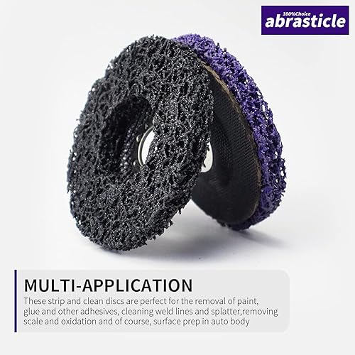 10 Pcs 4-1/2 Inch Poly Strip Wheel Disc Rust Remover Wheel, 7/8' Angel Grinders Clean Tool, Strip Discs for Angle Grinder Remove Rust Paint Clean Welds Paint Grinding Wheel Blue - Poueer