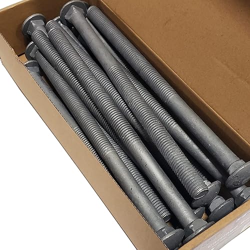 5/8' - 11 x 10 Carriage Bolt | Round Head | Hot Dip Galvanized | 15pcs Box - Poueer