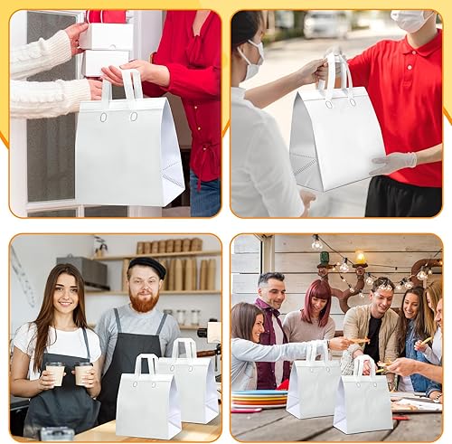 Hushee 200 Pcs Insulated Take out Bags Bulk Thermal Insulation Take Away Bags Disposable 10.24x11.02x6.69 Inch for Grocery Lunch Hot Cold Frozen Food Delivery Shipping Cooler(Black) - Poueer