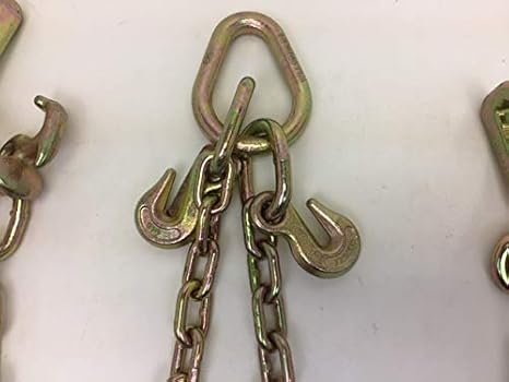 5/16' x 36' V-Chain Bridle with RT and Mini-J Cluster and Grab Hooks 4700 lbs WLL (1) - Poueer