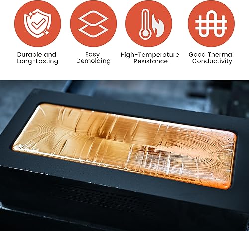 Nelyrho 6KG Propane Metal Smelting Furnace Kit and 1 Piece 7.5KG Graphite Ingot Mold Bundle - Poueer