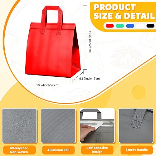 Hushee 200 Pcs Insulated Take out Bags Bulk Thermal Insulation Take Away Bags Disposable 10.24x11.02x6.69 Inch for Grocery Lunch Hot Cold Frozen Food Delivery Shipping Cooler(Black) - Poueer