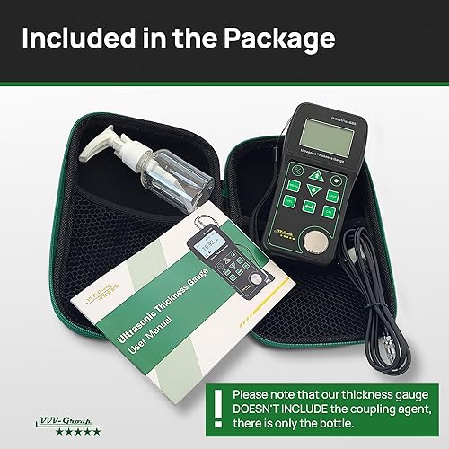 Ultrasonic Thickness Gauge Industrial-888 / Echo-Echo Mode Measure Through Coating up to 19.685mils (500 microns) / Range 0.039-19.685 in (All Material) - Poueer