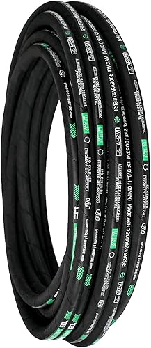 Haichy 1/4 in x 50 ft Hydraulic Hose, 5800 PSI, Black, Rubber, Hydraulic Hose, 1 each - Poueer