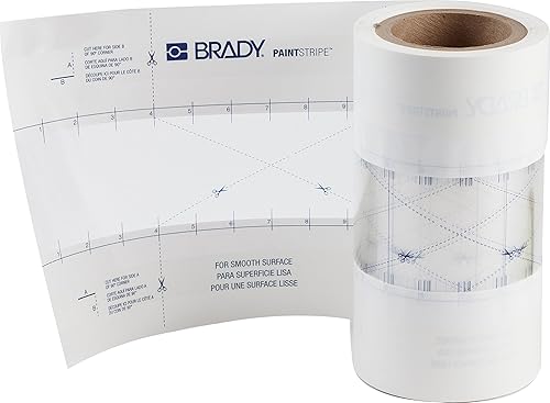 Brady PaintStripe Floor Marking Stencil, Continuous Line, 0.25' Height, 3' Wide, 1200' Length, Polypropylene, Clear/White - 148814 - Poueer