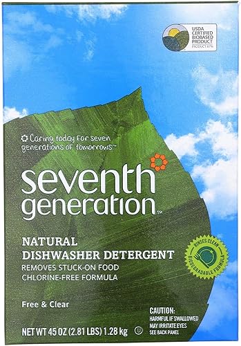 Seventh Generation SEV 22150 Natural Automatic Dishwasher Powder, Free and Clear, 45 oz. Box (Pack of 12) - Poueer