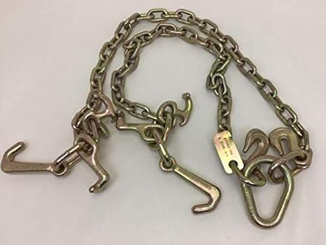 5/16' x 36' V-Chain Bridle with RT and Mini-J Cluster and Grab Hooks 4700 lbs WLL (1) - Poueer