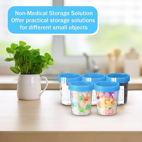 200 Pcs 200 Pcs Urine Specimen Cups with Lids and Evident Seal Urine Sample Cups Collection Cup Disposable for Collection and Testing (Blue Lids) - Poueer