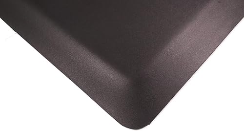 Industrial Smooth Anti-Fatigue Mat, 2' Width x 3' Length x 7/8' Thickness, Black - Poueer