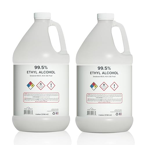 HIGH Impact 99.5% Ethyl Alcohol Denatured 40-B 200 Proof Alcohol - Made in The USA - Gallon (Pack of 1) - Poueer
