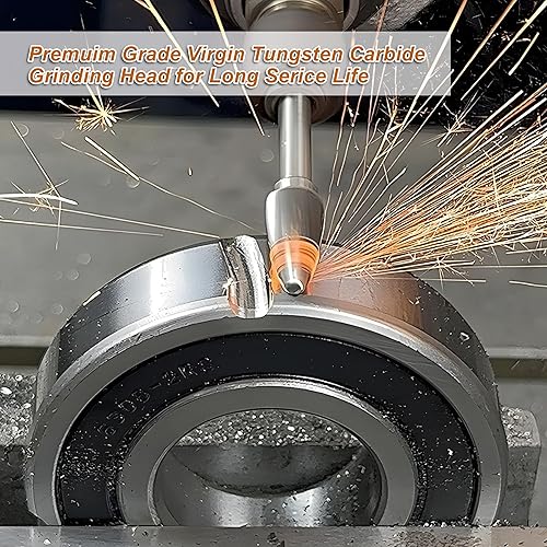 Carbide Burr Set 10pcs Die Grinder Bits 1/4'(6.35MM) Shank Double Cut Tungsten Carbide Rotary Burr Compatiable with Most Rotary Tools for Die Grinder Steel Welds Wood Carving Cutting Polishing - Poueer