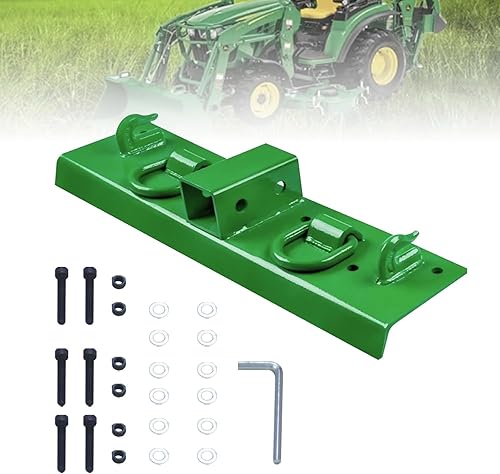 Tractor Grab Hooks 4.9' W × 21.9' L Bolted on Compact Tractor Bucket Grab Hooks Fits for John Deere, D Rings & 1-1/2' Receiver - Poueer