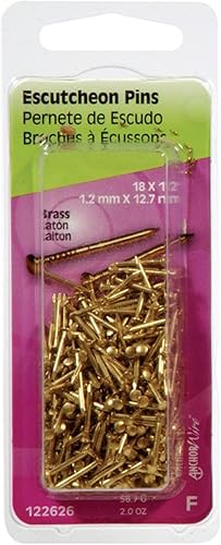 Hillman 16 Ga. x 5/8 in. L Brass Escutcheon Pins 1 pk 2 oz. - Poueer