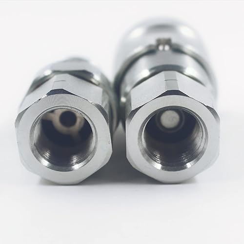 1/2'' NPT Flat Face Hydraulic Quick Connect Coupling Set Skid Steer Loader Quick Disconnect Coupler with Dust Caps ISO12.5 - Poueer