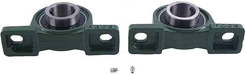 2X Bore 1-5/8' Pillow Block Mounted Ball Bearings UCP209-26 P2B-SC-110 Solid Cast Iron Base - Poueer