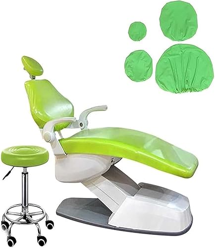 4Pcs/Set Protective Full Dental Chair Covers - Stretch Spandex Protective Seat Cover For Tattoo Chair - Elastic Dentist Protector - Headrest Backrest Protector - Dentist Equipment(Color:Green) - Poueer