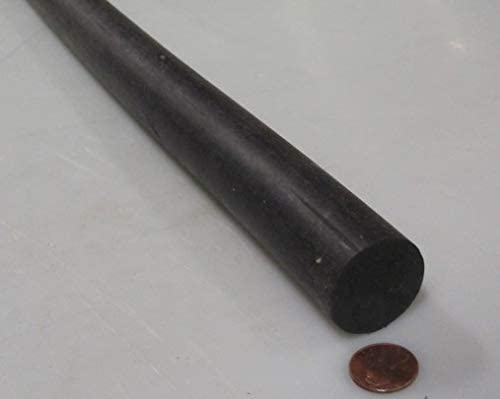 Black Neoprene Rubber Round Rod 75A 1.25' (1-1/4') Diameter x 36' Length 1 pc - Poueer
