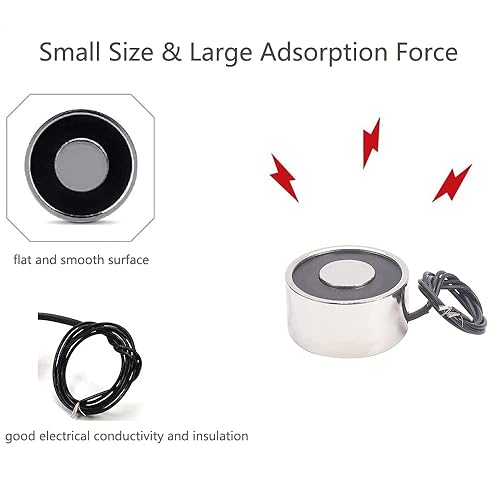 Heyiarbeit 12V DC 1500N Electric Lifting Magnet Electromagnet Solenoid Lift Holding 80mmx38mm - Poueer