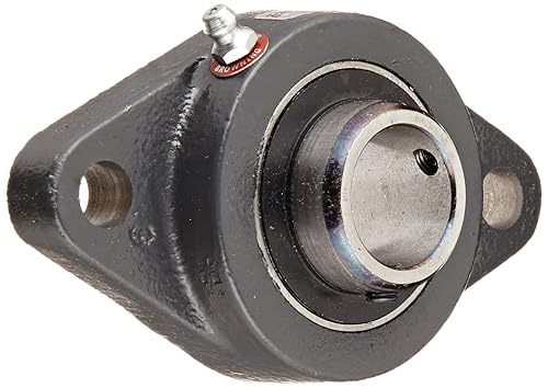 VF2S-216 Normal-Duty Flange Unit, 2 Bolt, Setscrew Lock, Regreasable, Contact and Flinger Seal, Cast Iron, Inch, 1' Bore, 3-57/64' Bolt Hole Spacing Width, 4-7/8' Overall Width - Poueer
