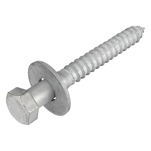 1/2 x 6 (25 Pack) Lag Screw Kit, 25 Screws and 25 washers, Hot Dip Galvanized, Meets ASME B18.2.1 Industrial/Commercial Grade by Makers Bolt - Poueer