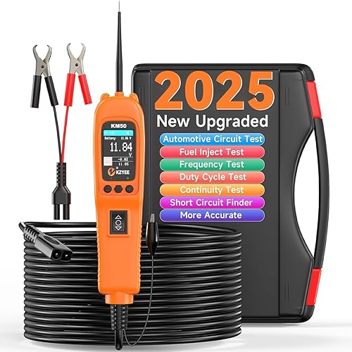 KZYEE Current Probe Kit, Automotive ProbeTester Short Finder for Fuel Inject, Duty Cycle, Frequency, Trailer Light, Activating Component, Electrical System Diagnostic Tool for 12-24V Vehicle - Poueer