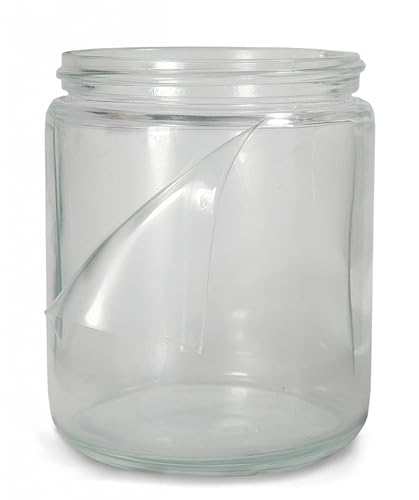 GLA-00946 Clear Glass Round 8oz Safety Coated Straight Medium Jar, with 70-400 Neck Finish (Case of 24) - Poueer