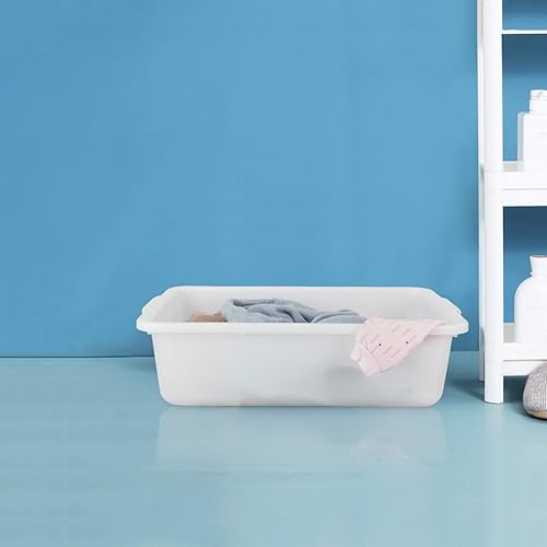 3-Pack 13 L Plastic Commercial Tote Box with Lid, Bus Tubs/Bus Box, Gray - Poueer