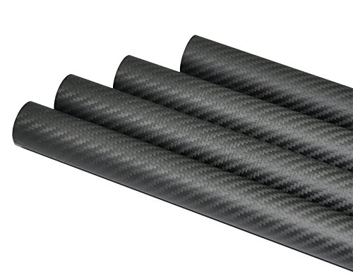 OD 50mm x ID 47mm x 500mm Long Carbon Fiber Tube 3K Matt Roll Wrapped - Poueer
