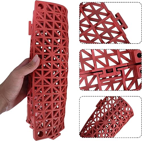 12 Pack Modular Interlocking Cushion 11.6' x 11.6' Rubber Mat Floor Tile Mats Drain Pool Patio Balcony Yard Pet Area Washer Pad(Black) - Poueer